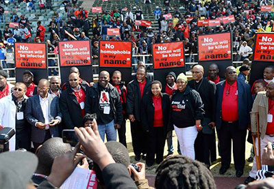 Deputy President Kgalema Motlanthe and other officials  at Saturday's rally