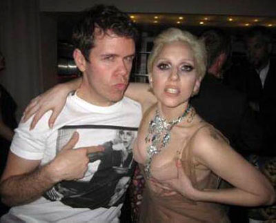 In happier days: Perez Hilton and Lady Gaga