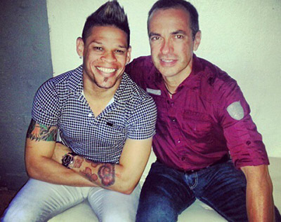 Orlando Cruz (left) with fiancé José Manuel