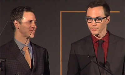 Jim Parsons (right) with his partner Todd Spiewak