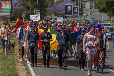 Saturday’s Johannesburg Pride march in Sandton (pic: Joffree Hyman)