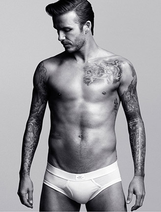 David Beckham models for his underwear label