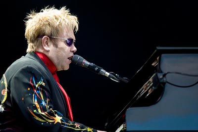 Elton John performing in 2008