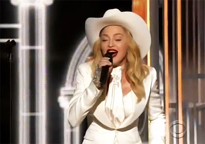 Madonna joins Macklemore_Ryan-Lewis on stage at the Grammy Awards