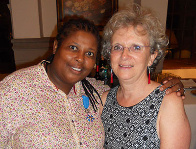 Ndumie Funda with French Ambassador  Elisabeth Barbier