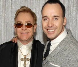 Elton John and David Furnish. (Photo: Kevin Mazur)