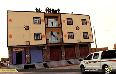 The man is seen falling after being pushed off the roof