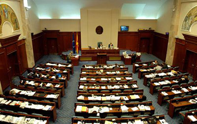 The Macedonian Parliament in the capital Skopje