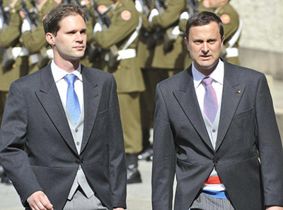 Prime Minister Xavier Bettel (right) married Gauthier Destenay on Friday 
