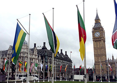  Flags of the Commonwealth flying in  London