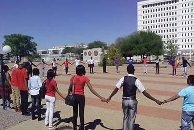 Members of Legabibo outside the Gaborone High Court (Pic: Facebook)