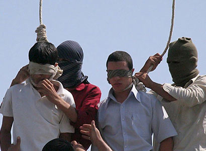 Mahmoud Asgari and Ayaz Marhoni just before they were executed in 2005