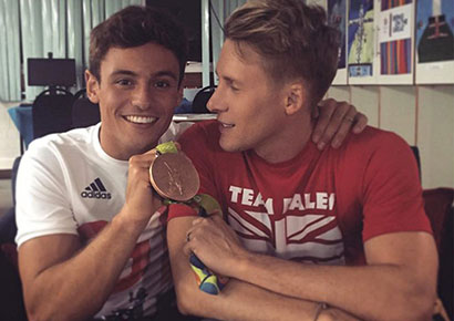 Tom Daley celebrates his Bronze with boyfriend Dustin Lance Black  (Instagram)