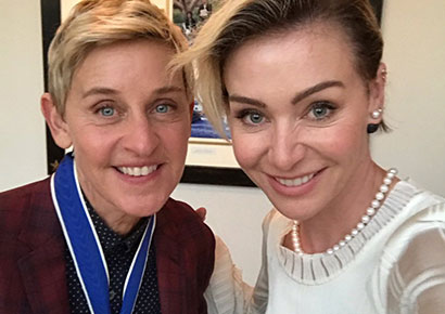 DeGeneres and wife Portia De Rossi  (Twitter / Ellen DeGeneres)