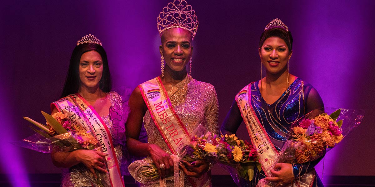 The Miss Drag South Africa 2019 top three